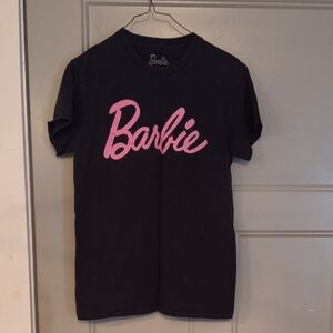 Barbie Kids Tee in Black with Pink Logo